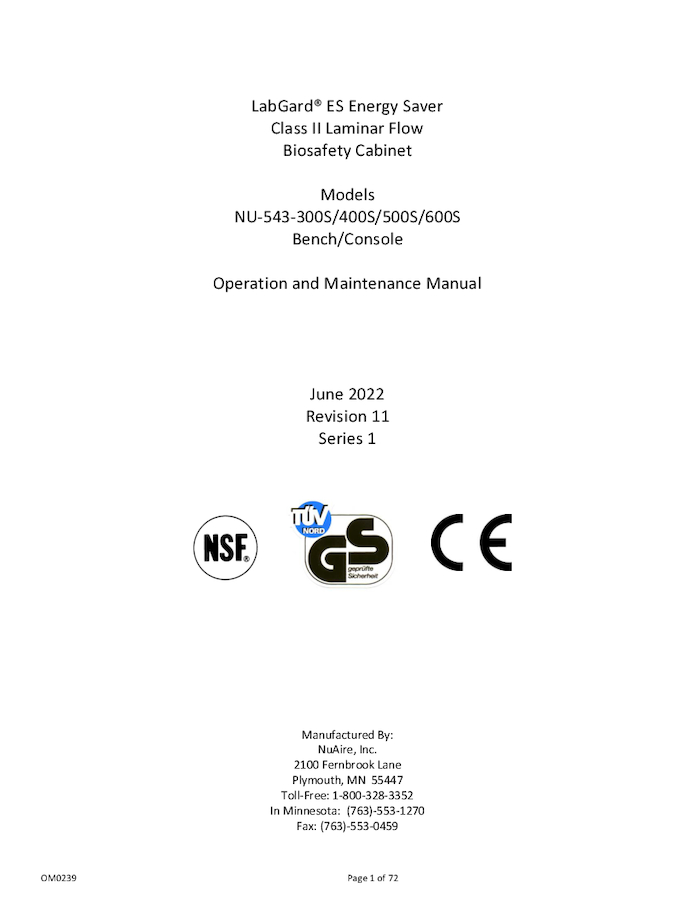 NU-543S Manual